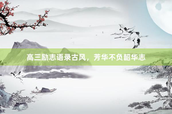 高三励志语录古风，芳华不负韶华志